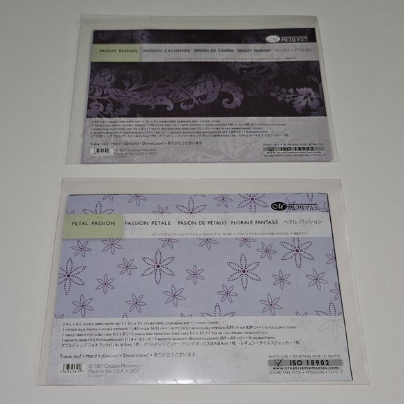 NEW 2 Creative Memories Paisley Petal Passion Photo Mat Journaling Stickers Lot - Picture 1 of 5